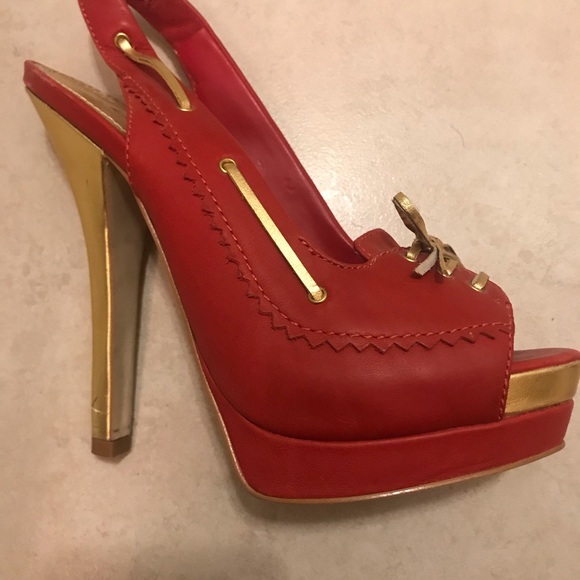 Bebe Peeptoe Sling Pumps - Picture 5 of 8